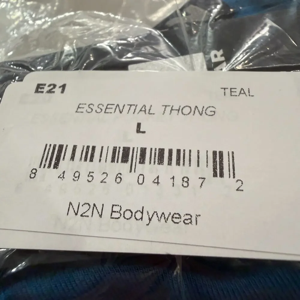 Set Of 2 N2N Bodywear Mens Essential Thong Color Teal Blue Size Large